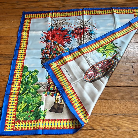 AUTH Dolce and Gabbana 100% Silk Italian Scarf - Picture 6 of 10
